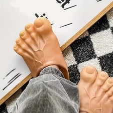 1 Pair Halloween Barefoot Funny Feet Slippers Realistic Big Foot