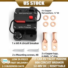 1&2Pcs 60A DC Waterproof Breaker For Marine RV Car Trolling Motor Equipment US