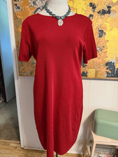Misook Perfect Red Short Sleeve Shift Dress Size XL