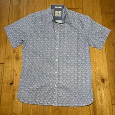 White Stuff Men’s Slim Fit Patterned Shirt Blue Size Medium