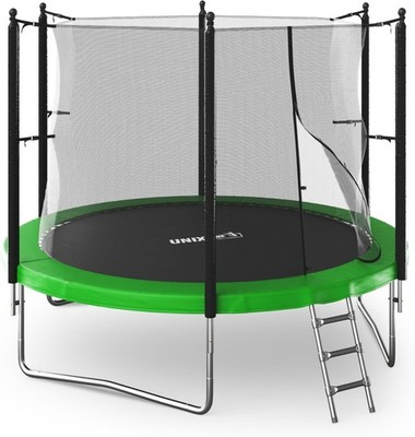 Unix Line Outdoor Trampolin 244/305/366 cm Set Netz Leiter CE 150kg