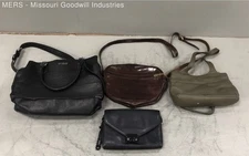 Mixed Lot Of Leather Various Brands Black Brown & Gray Purses