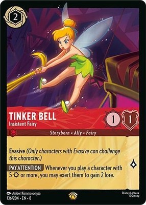 Tinker Bell - Insistent Fairy 136/204 Legendary Regular Reign Of Jafar Lorcana