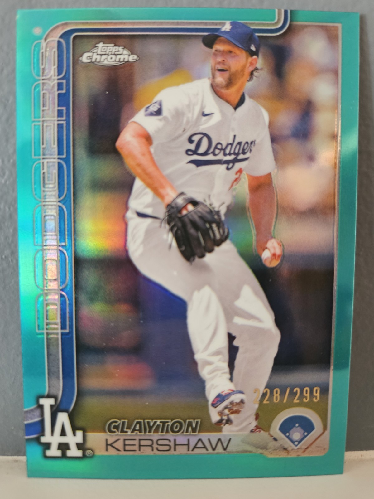 Clayton Kershaw 2025 Topps Chrome Teal Refractor /299