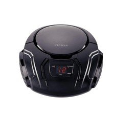 PROSCAN ELITE PORTABLE CD BOOMBOX RADIO AM FM SPEAKERS PUSH BUTTON BLACK