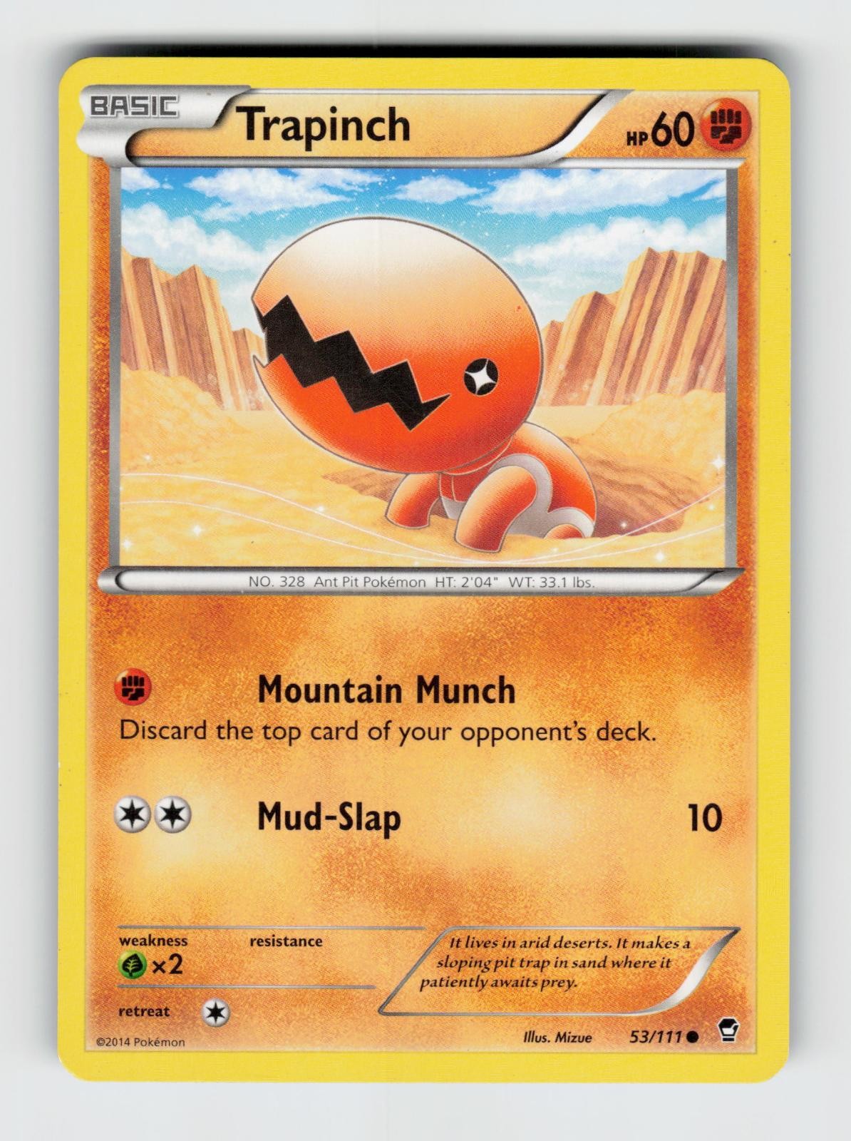 Trapinch 53/111 Common Furious Fists Pokemon 2014 Lightly Played