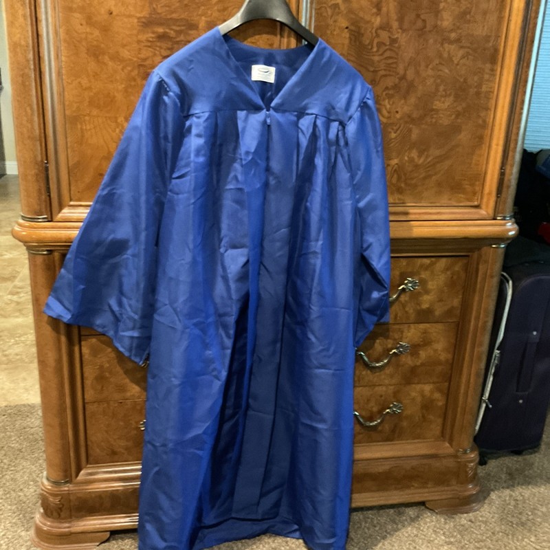 Jostens Size 5'7”- 5'9” Graduation Gown Royal Blue EUC
