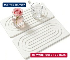 2 PCS Water Absorbing Diatomite Coasters, Stone Drying Mat for Kitchen Counter,