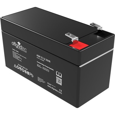 Batterie AGM 1,2Ah Solar Akku - extrem Zyklenfest 100% wartungsfrei Offgridtec