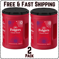 Folgers Classic Roast Ground Coffee Medium Roast 40.3 Oz Canister, 2 PACK