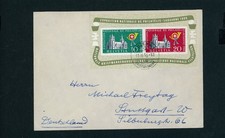 Suisse bloc numéro 15 affranchissement sur lettre Lucerne pour Stuttgart 1955