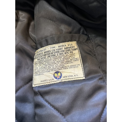 Bomber Jacket Aviator CWU-55P Winter COCKPIT USA Made in USA CWU55 Nylon Black - Picture 5 of 6