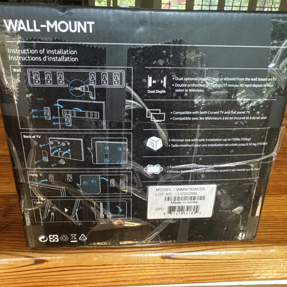 Mini TV Samsung VESA montaje en pared WMN750M para 33”-65” curvo y compatible con FPTV. Foto 4 de 4