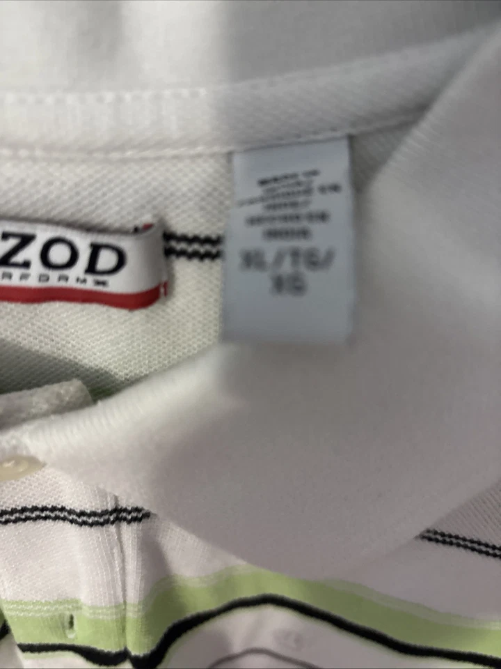 Camiseta Para Hombre Izod Perform Cuello XL Verde Rayas Negras Foto 3 de 4