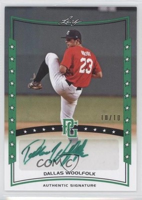 2014 Leaf Perfect Game Showcase Green 10/10 Dallas Woolfolk #A-DW1 Auto 0f8