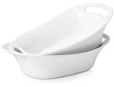 New DOWAN Large Serving Bowls with Handles 60 OZ Oval Platter for Turkey, Fruit