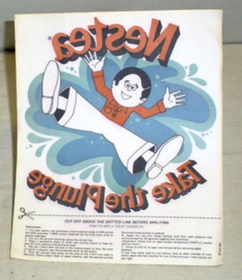 Vintage Advertising Nestea Take the Plunge Iron on Decal #2