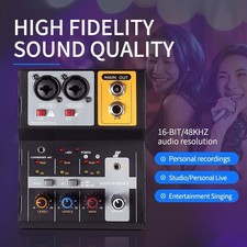 F-2A 2-CH Recording Console Audio Mixer USB External Sound Card for Karaoke DJ-