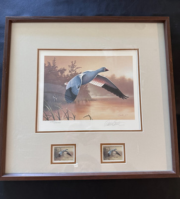 1988 DANIEL SMITH SNOW GOOSE DOUBLE DUCK STAMPS & PRINT SIGNED LE 5993/22000 #13