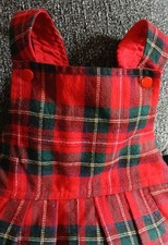 Vntg Baby Place - Children's Place - Red Plaid Overalls Bib 12 Mo.