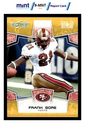 2008 SCORE FRANK GORE 271 GEM MINT MCG 10 GOLD ZONE 357/400 SAN FRANCISCO 49ERS