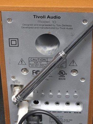 Tivoli Audio Model 10 AM FM Clock Radio Aux w/ Extension Speaker