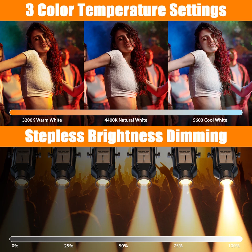 200W Mini LED Dual-Color Spot Light Beam Spotlight for Stage KTV Disco DJ Party - Image 3 of 4