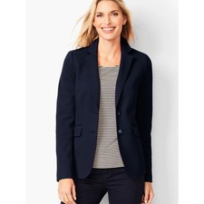 Talbots Classic Blazer 6 Navy Blue Jacket Academia Office Career Capsule