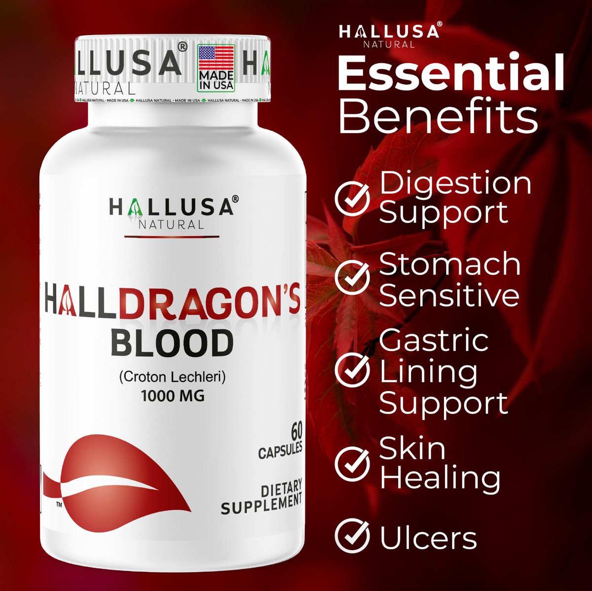 Dragon's Blood capsules 1000mg - Croton Lechleri (Sangre de Drago