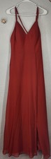 NWT Azazie Sz 10 | Anna Red Rust A-Line Dress Bridesmaid Formal Pageant Glam