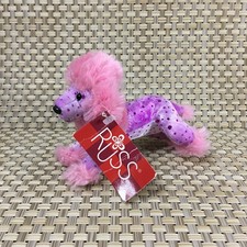 Russ Berrie Sonya Pink Purple Poodle Mini Plush Beanbag Stuffed Animal