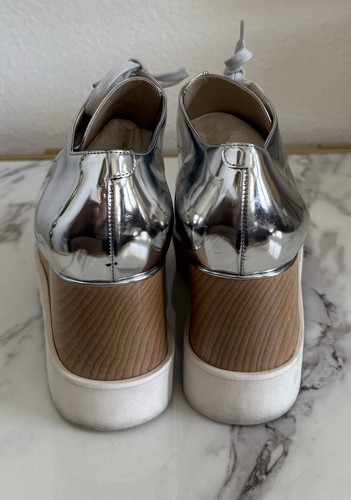 Stella Maccartney Elyse Mirror Silver Patent Leather Platform Shoes Size 38.5 IT - Picture 7 of 20