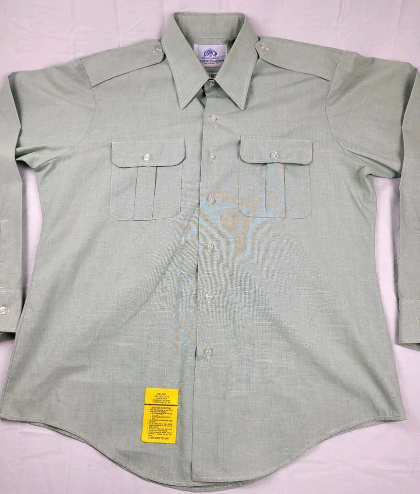 Рубашка с длинным рукавом на пуговицах мужская DSCP Garrison Collection 16 1/2 X 36/37 зеленая - Изображение 3 из 4