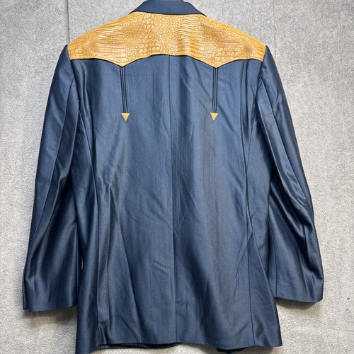 70er Retro Western Rockabilly Anzug Herren 40/32 blau Punktpasse Abschlussball Hoco Outfit " - Bild 9 von 22