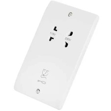 MK K701WHI Logic Plus Dual Voltage Shaver Socket 115/230V – White, IP41 Rated