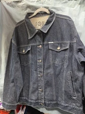  Crest Jeans Company USA Denim Jacket Blue And White Thread 