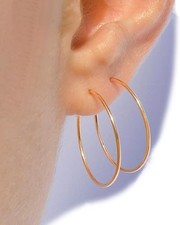 14K Real Gold Thin Hoop Earrings Hoops Gold Hoop Earrings for Women Tiny Daint