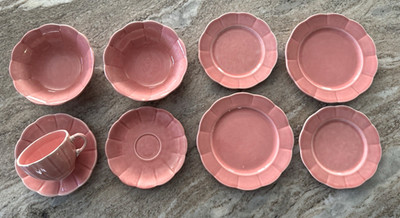 WS George Petalware Pink / Rose Misc Lot 9 Salad Bread Plates Cereal Bowl Cup