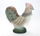 Fenton Custard Hen Art Glass Chicken Figurine Artist Signed D Wright Mike Husk