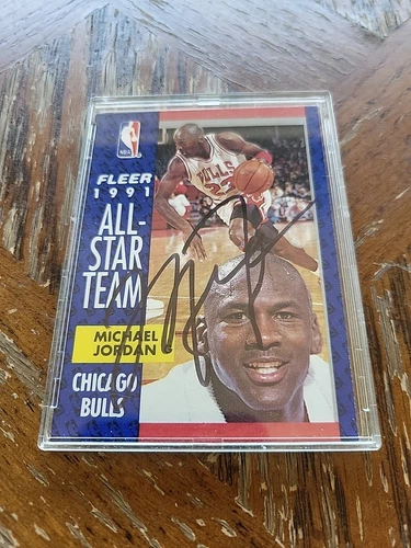 MICHAEL JORDAN 1991 Fleer All-Star Team #211 (HAND-SIGNED AUTOGRAPH) W/COA (AD)