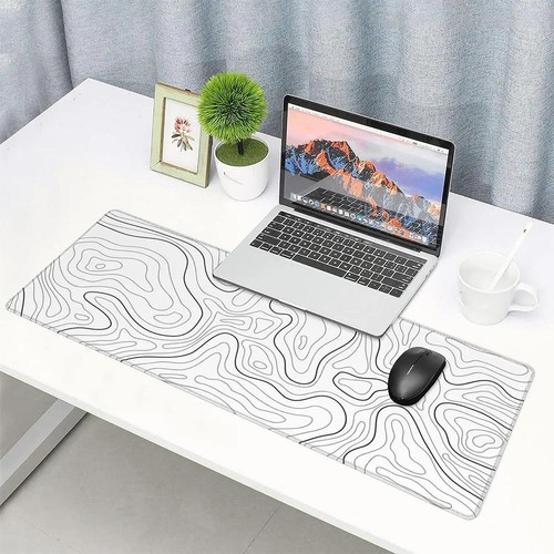 Topographic White/Black Gaming Mouse Pad With Perfect Big, Long J Glide G6Y4 - Picture 7 of 13