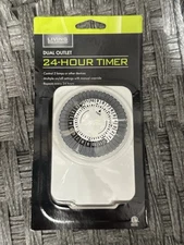 Complete Home Intertek Dual Outlet 24 Hour Timer 2 Device Control Auto On White