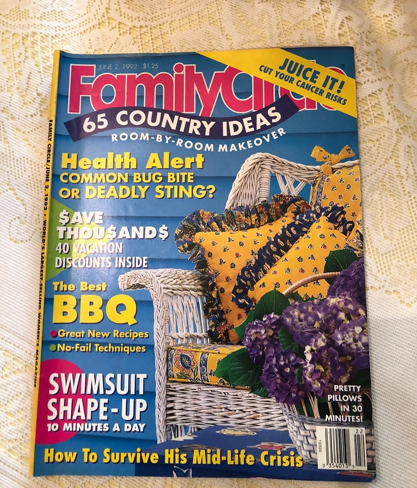 Vintage 8 Family Circle 1992 Magazines Recipes, Articles, See Photos - Image 2 of 4