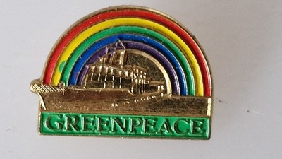 Greenpeace Ansteckpin Anstecknadel Vintage 1980er Gebraucht TOP