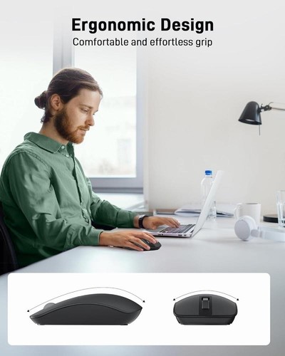 Wireless Mouse, 2.4Ghz Portable Mouse with USB Receiver, 800/1200/1600 - Picture 6 of 8