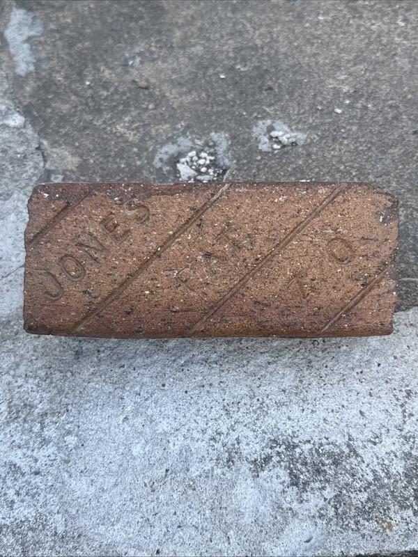 Antique Brick Paver Jones PAT ZO Zanesville Ohio Rare Historical Diagonal
