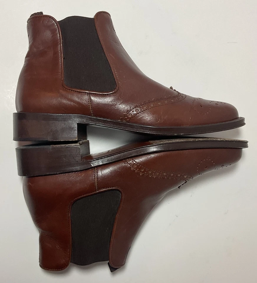 Botas Chelsea Joan & David Hechas en Italia Marrón Puntera al Tobillo Talla 6.5 M Cuero Foto 3 de 4