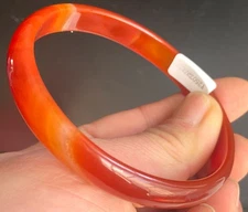 Certified Icy Red 70mm Natural A Jade chalcedony agate Bangle Bracelet