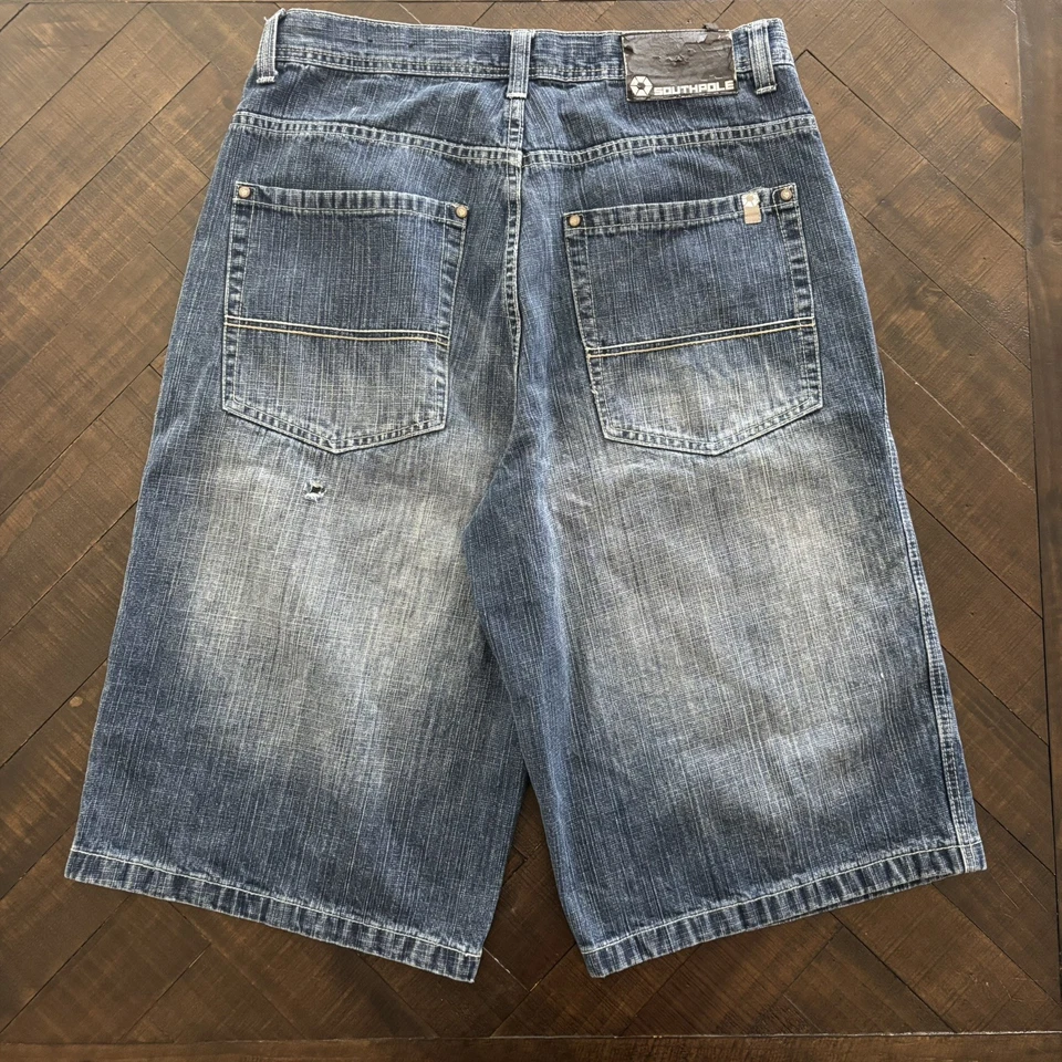 2000-е Southpole Jorts мужские синие вареные мешковатые винтажные шорты размер 36 Jncolike - Изображение 2 из 4