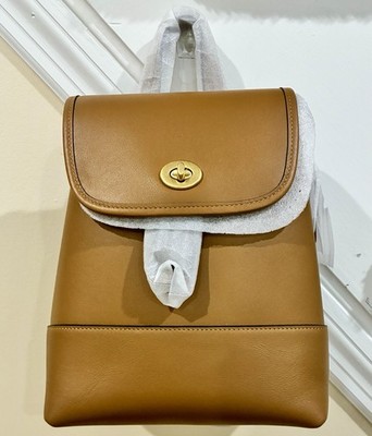 Coach Turn Lock Re-Limited Edition Honey Brown Backpack with Original Dust Bag